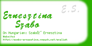 ernesztina szabo business card